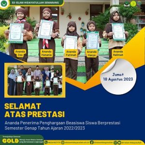 5 Siswa SD Islam Hidayatullah Semarang Terima Beasiswa